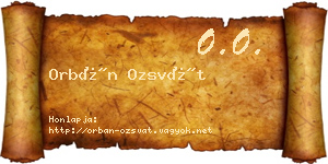 Orbán Ozsvát névjegykártya